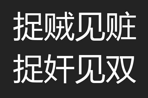 捉贼见赃捉奸见双