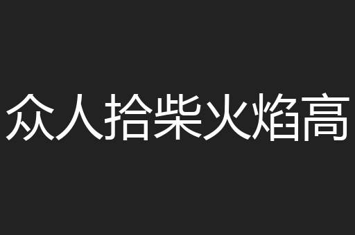 众人拾柴火焰高