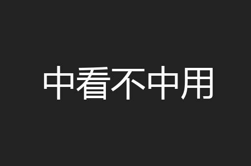 中看不中用