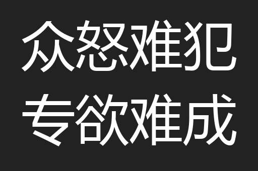 众怒难犯专欲难成