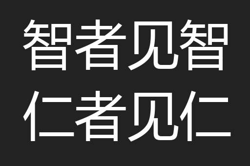 智者见智仁者见仁