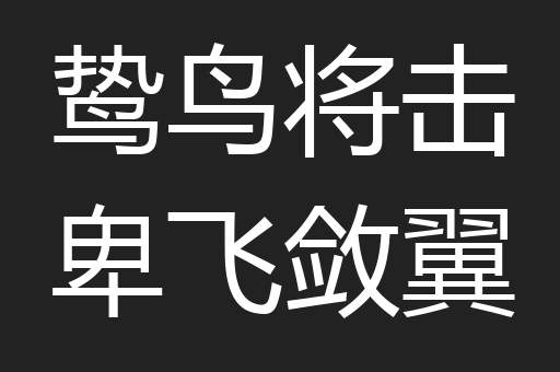 鸷鸟将击卑飞敛翼