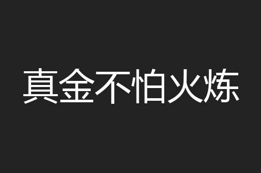 真金不怕火炼