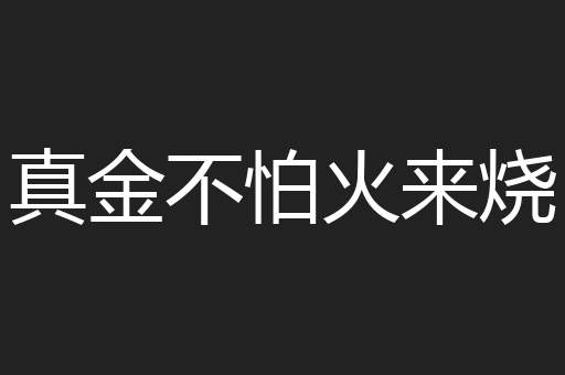 真金不怕火来烧