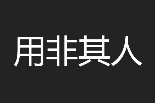 用非其人