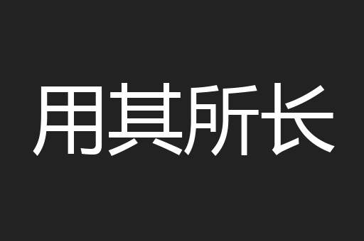 用其所长