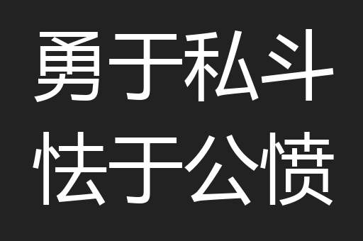 勇于私斗怯于公愤