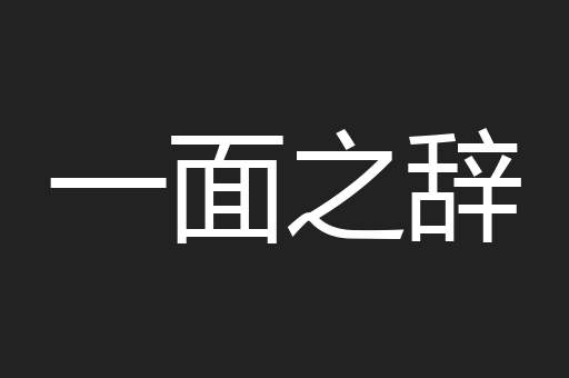 一面之辞