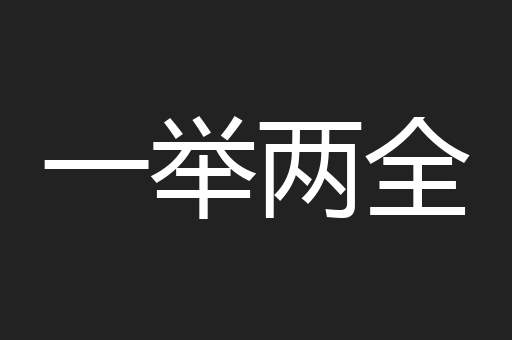 一举两全