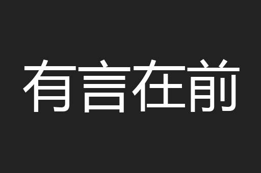 有言在前