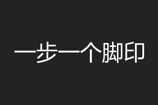 一步一个脚印