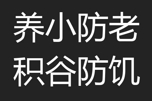 养小防老积谷防饥