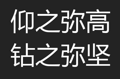 仰之弥高钻之弥坚