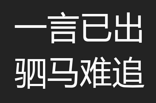 一言已出驷马难追