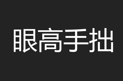 眼高手拙