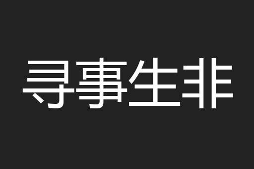 寻事生非