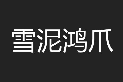 雪泥鸿爪