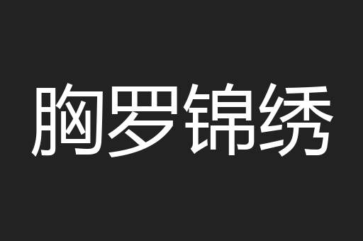 胸罗锦绣