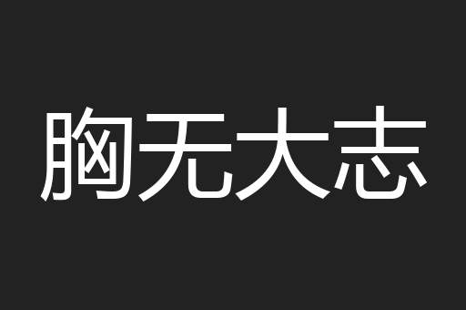 胸无大志