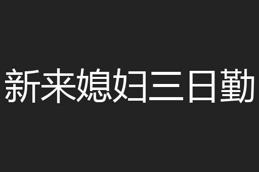 新来媳妇三日勤