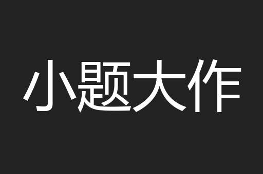 小题大作