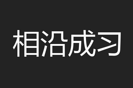 相沿成习