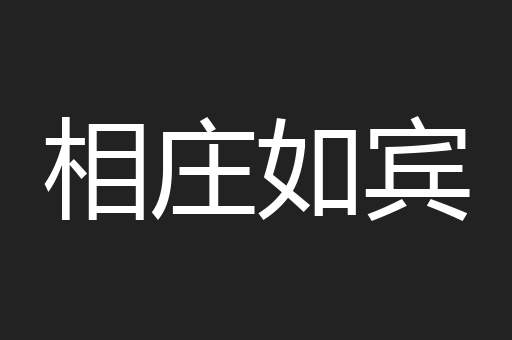 相庄如宾