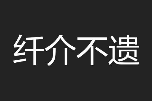 纤介不遗