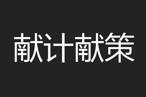 献计献策