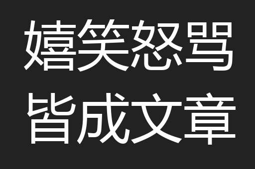 嬉笑怒骂皆成文章