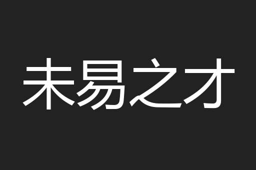 未易之才