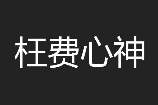 枉费心神