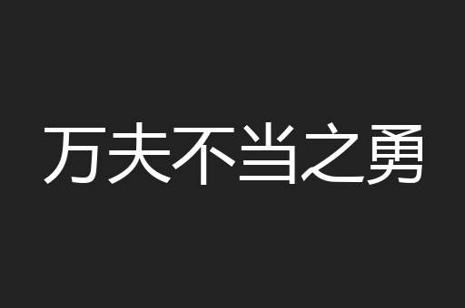 万夫不当之勇