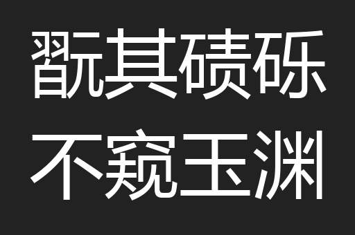 翫其碛砾不窥玉渊