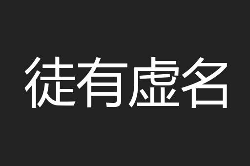 徒有虚名