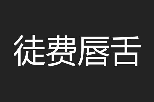 徒费唇舌