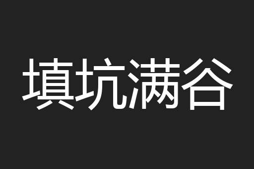 填坑满谷