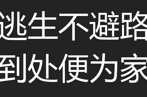 逃生不避路到处便为家
