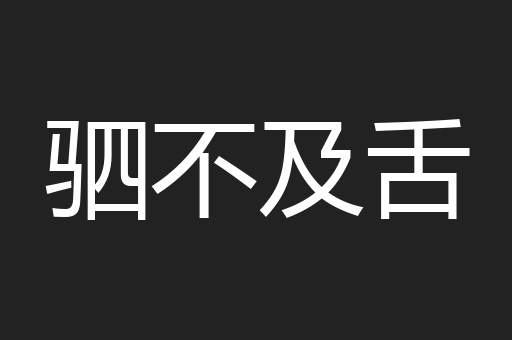 驷不及舌
