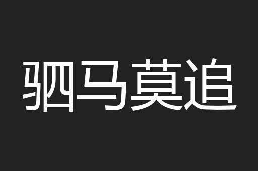 驷马莫追