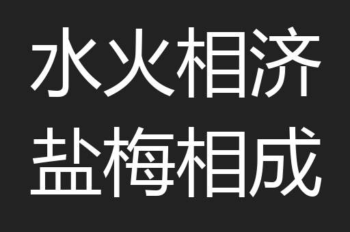 水火相济盐梅相成