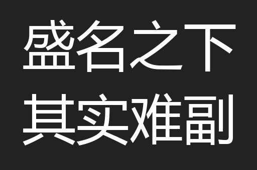 盛名之下其实难副