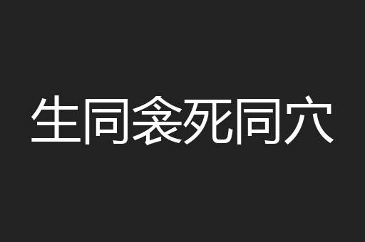 生同衾死同穴