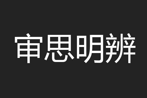 审思明辨