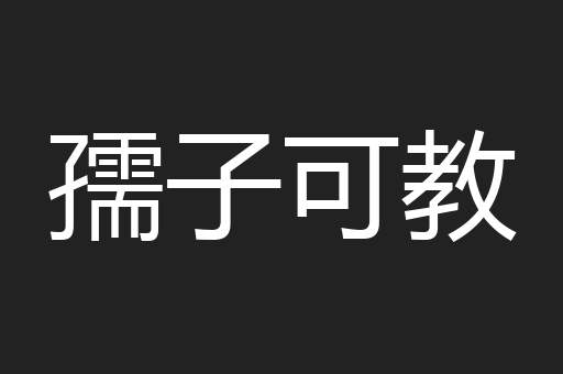 孺子可教