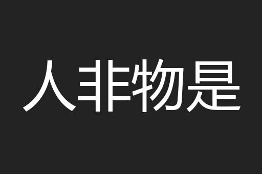 人非物是