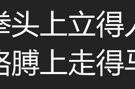 拳头上立得人胳膊上走得马