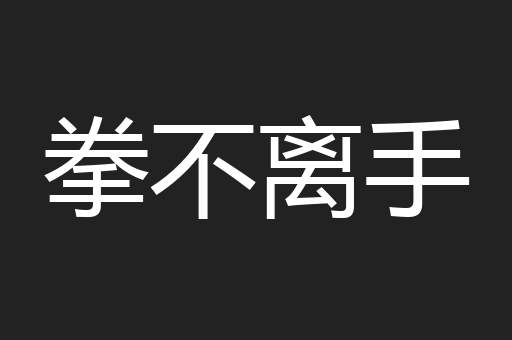 拳不离手