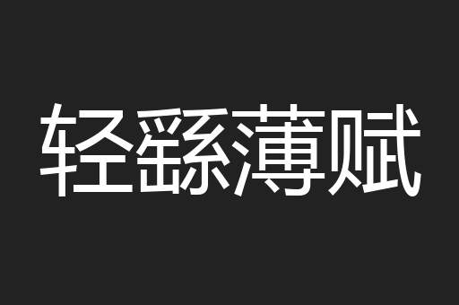 轻繇薄赋