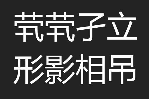 茕茕孑立形影相吊